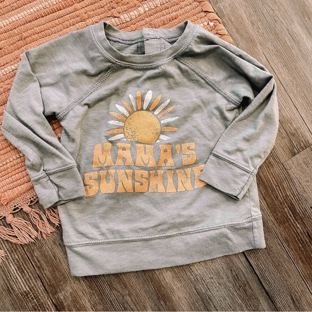 Grayson Threads Kids Long Sleeve Tee Green with Yellow Sun Graphic